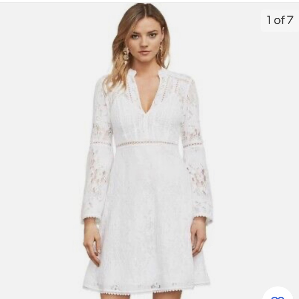 White lace flowy dress , size 2